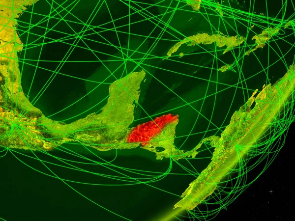 Honduras Modelo Verde Del Planeta Tierra Con Red Noche Concepto —  Fotos de Stock