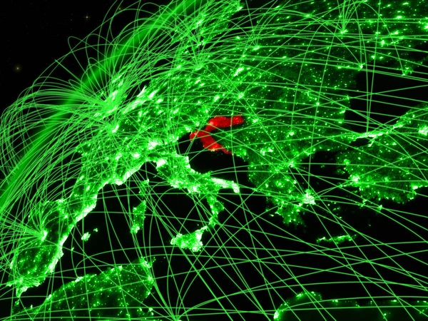 Croatie Sur Modèle Planète Verte Terre Avec Des Réseaux Internationaux — Photo