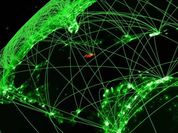 Jamaica Modell Gröna Planeten Jorden Med Internationella Nätverk Begreppet Grön — Stockfoto