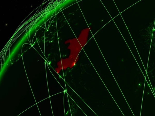 Congo Sul Modello Del Pianeta Verde Terra Con Reti Internazionali — Foto Stock