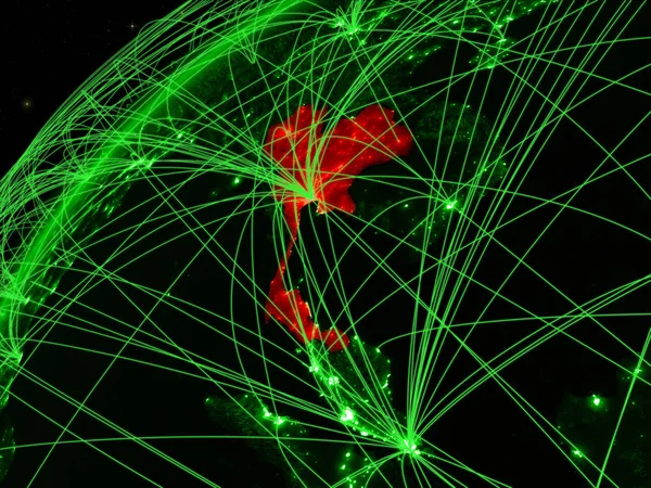 Thaïlande Sur Modèle Planète Verte Terre Avec Des Réseaux Internationaux — Photo