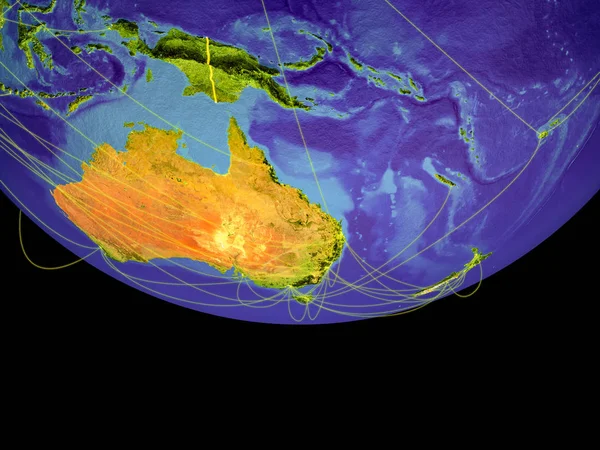 国境線 接続の概念を地球に宇宙からのオーストラリア イラスト Nasa から提供されたこのイメージの要素 — ストック写真