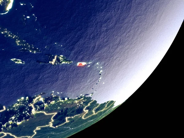 Пуэрто Рико Космоса Модели Земли Ночью Тонкая Деталь Пластиковой Поверхности — стоковое фото