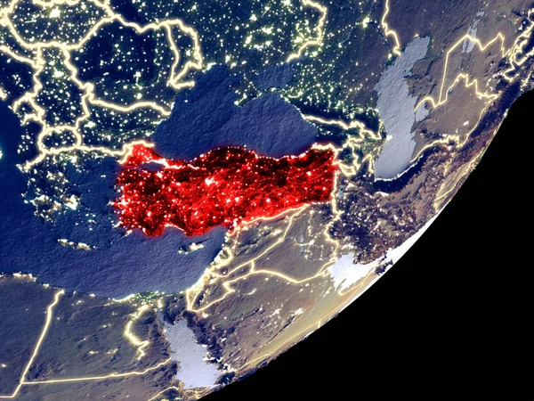 Турция Космоса Образцу Земли Ночью Тонкая Деталь Пластиковой Поверхности Планеты — стоковое фото