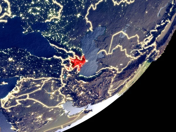 Азербайджан Космоса Образцу Земли Ночью Тонкая Деталь Пластиковой Поверхности Планеты — стоковое фото