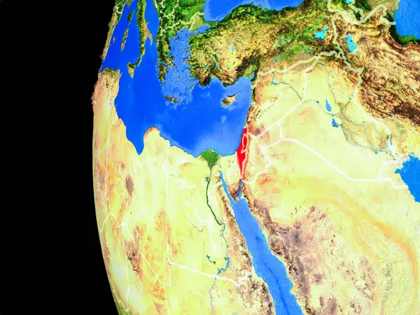 Israel Espaço Modelo Realista Planeta Terra Com Fronteiras País Superfície — Fotografia de Stock