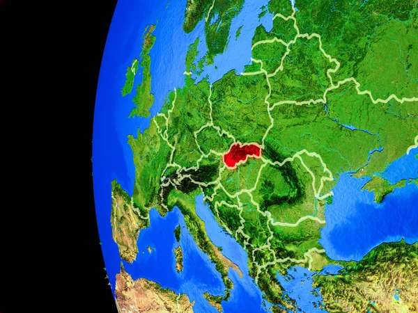 슬로바키아 테두리와 상세한 지구의 현실적인 모델에 공간에서 그림입니다 Nasa에서 하는이 — 스톡 사진