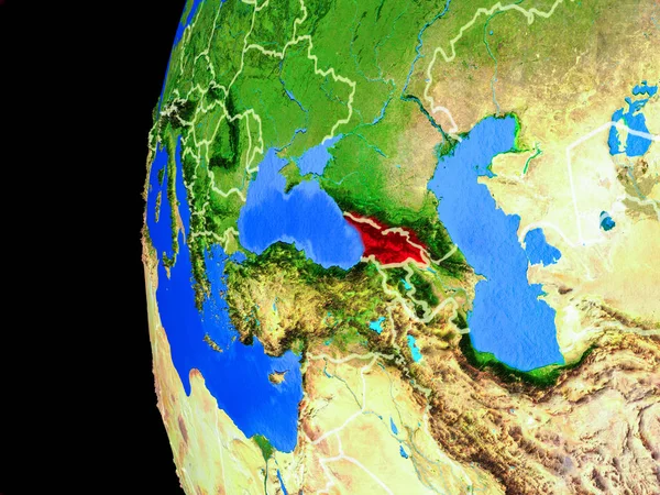 조지아 테두리와 상세한 지구의 현실적인 모델에 공간에서 그림입니다 Nasa에서 하는이 — 스톡 사진