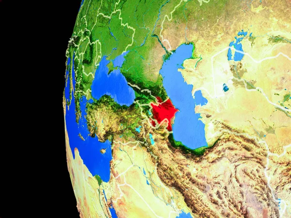 아제르바이잔 테두리와 상세한 지구의 현실적인 모델에 공간에서 그림입니다 Nasa에서 하는이 — 스톡 사진