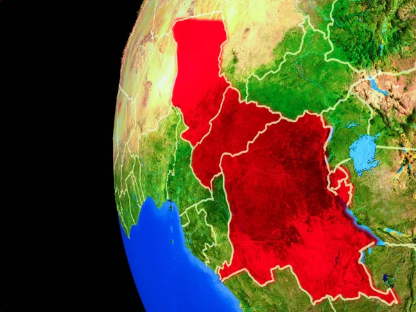 Centraal Afrika Vanuit Ruimte Een Realistisch Model Van Planeet Aarde — Stockfoto