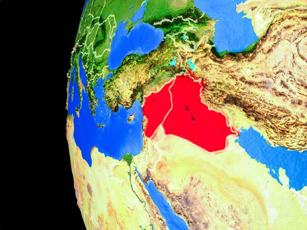 Estado Islâmico Espaço Modelo Realista Planeta Terra Com Fronteiras País — Fotografia de Stock