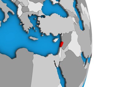 Lübnan basit siyasi 3d dünya üzerinde. 3D çizim.