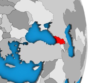 Georgia basit siyasi 3d dünya üzerinde. 3D çizim.