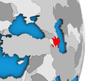 Azerbaycan basit siyasi 3d dünya üzerinde. 3D çizim.