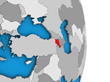Ermenistan basit siyasi 3d dünya üzerinde. 3D çizim.