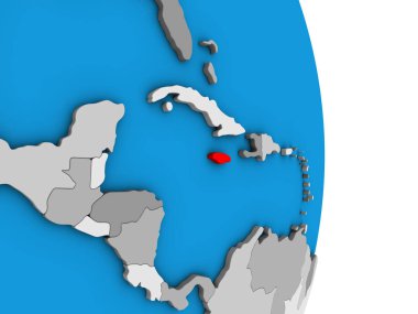 Jamaika basit siyasi 3d dünya üzerinde. 3D çizim.