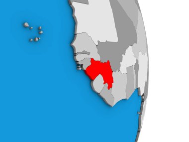 Gine basit siyasi 3d dünya üzerinde. 3D çizim.