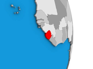 Sierra Leone basit siyasi 3d dünya üzerinde. 3D çizim.