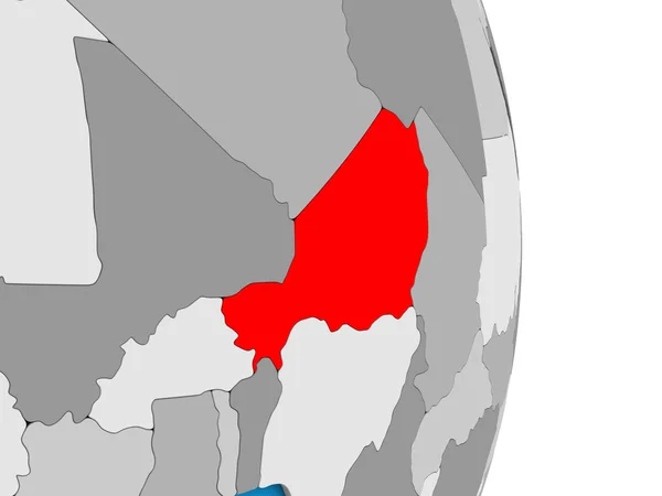 Niger Den Enkla Politiska Klot Illustration — Stockfoto