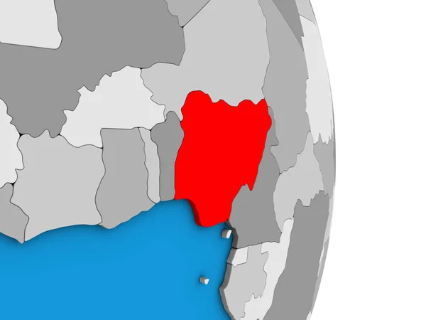 単純な政治的な 地球儀のナイジェリア イラストレーション — ストック写真