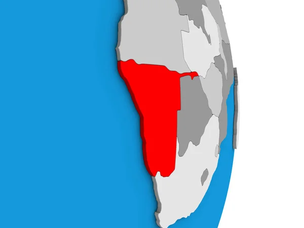 Namibia Auf Einfachen Politischen Globus Illustration — Stockfoto