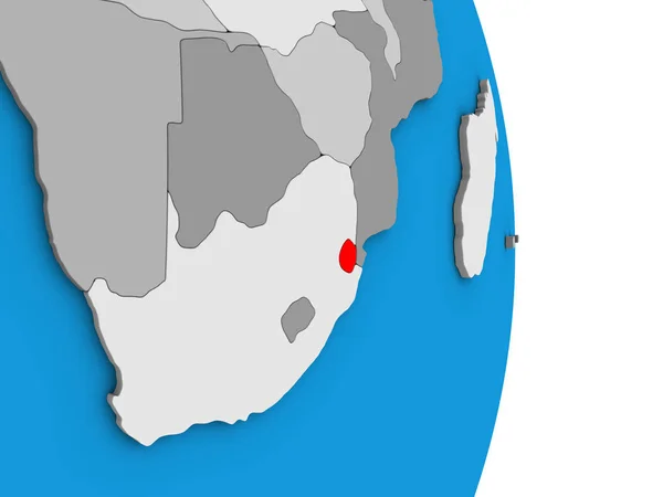 Eswatini Basit Siyasi Dünya Üzerinde Çizim — Stok fotoğraf