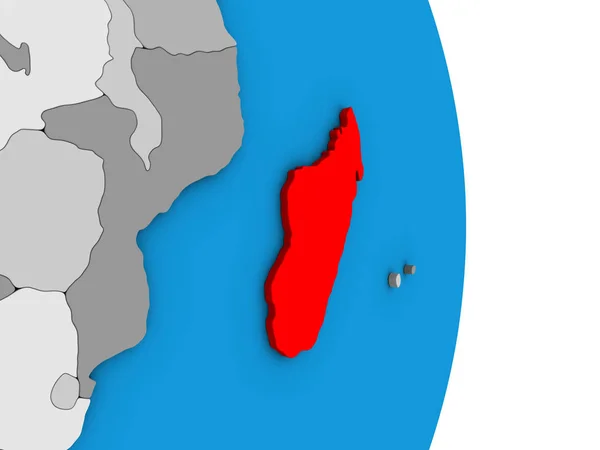 単純な政治的な 地球儀のマダガスカル イラストレーション — ストック写真