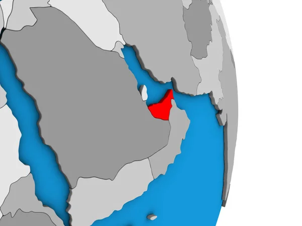 Vereinte Arabische Emirate Auf Einfachen Politischen Globus Illustration — Stockfoto