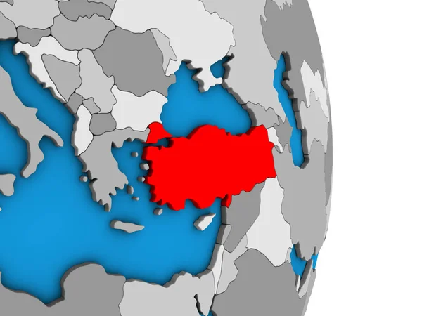 Turkije Eenvoudige Politieke Globe Illustratie — Stockfoto