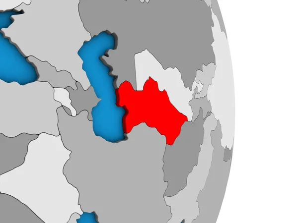 Turkmenistan Eenvoudige Politieke Globe Illustratie — Stockfoto