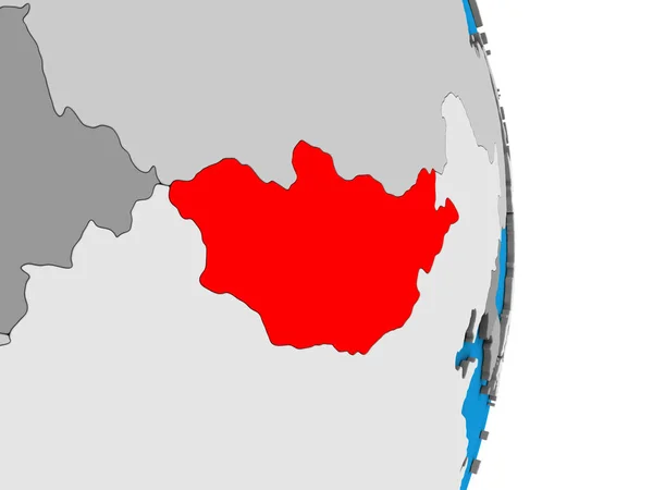 Монголія Простий Політичних Моделі Землі Ілюстрація — стокове фото