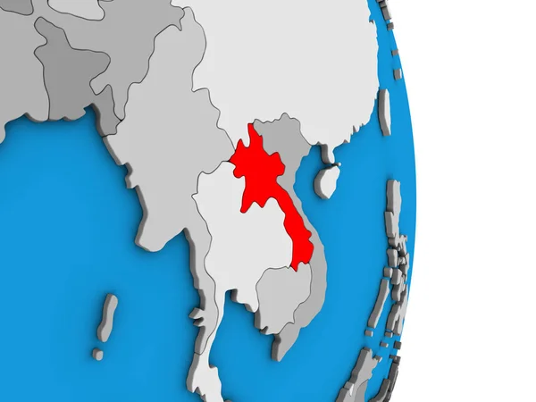 Laos Auf Einfachen Politischen Globus Illustration — Stockfoto