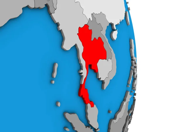 Thaiföld Egyszerű Politikai Földgömb Illusztráció — Stock Fotó