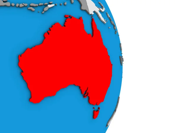 Australia Semplice Globo Politico Illustrazione — Foto Stock