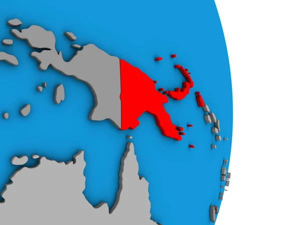 Папуа Новая Гвинея Простом Политическом Глобусе Иллюстрация — стоковое фото