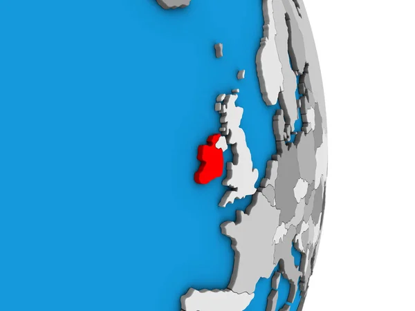 Irlandia Proste Globus Polityczny Ilustracja — Zdjęcie stockowe