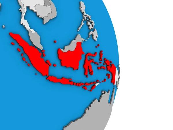 Indonesië Eenvoudige Politieke Globe Illustratie — Stockfoto