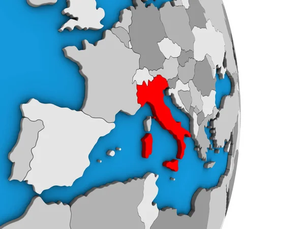 Italia Semplice Globo Politico Illustrazione — Foto Stock