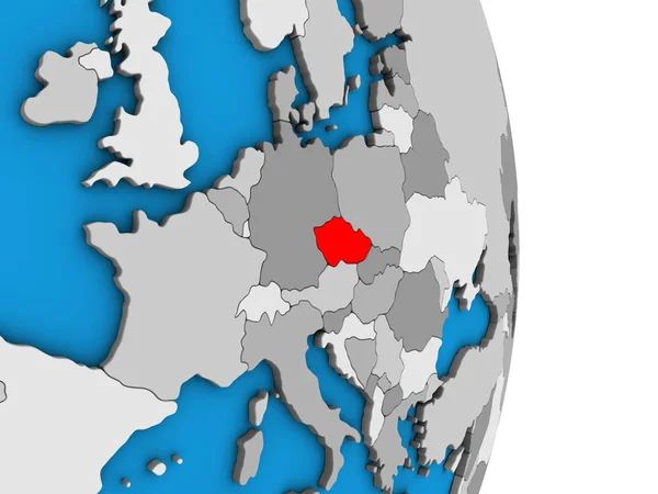 République Tchèque Sur Simple Globe Politique Illustration — Photo