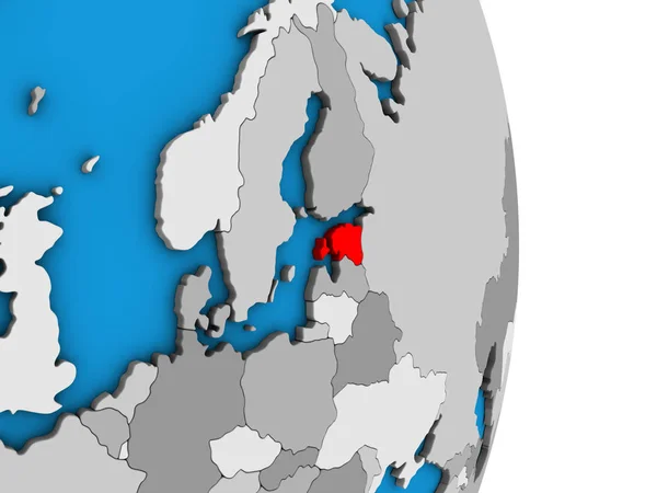 Эстония Простом Политическом Глобусе Иллюстрация — стоковое фото