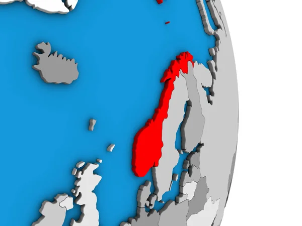 Norge Enkla Politiska Klot Illustration — Stockfoto