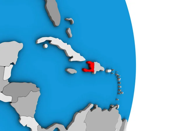 Haiti Auf Einfachen Politischen Globus Illustration — Stockfoto