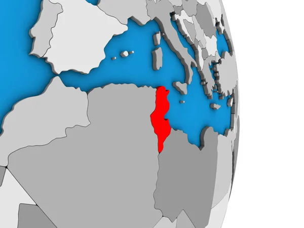 単純な政治的な 地球儀は チュニジア イラストレーション — ストック写真