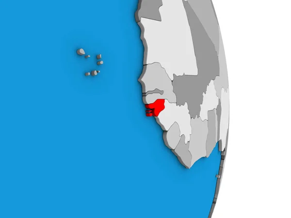 几内亚比绍在简单的政治3D — 图库照片