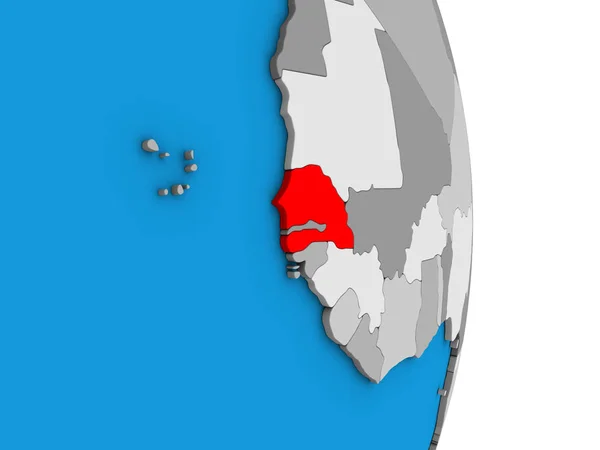 単純な政治的な 地球儀のセネガル イラストレーション — ストック写真