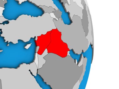 İslam devleti basit siyasi 3d dünya üzerinde. 3D çizim.