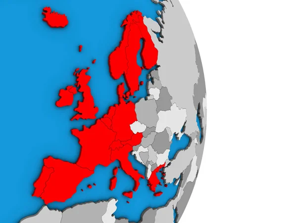 Westeuropa Auf Einem Einfachen Politischen Globus Illustration — Stockfoto