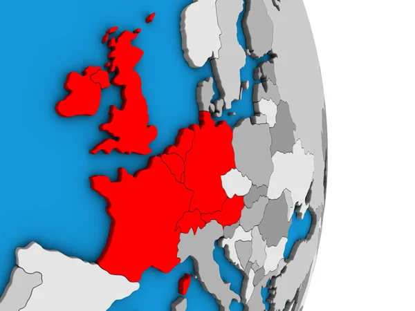 Západní Evropa Jednoduché Politické Glóbu Obrázek — Stock fotografie
