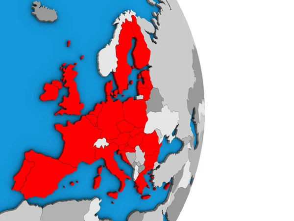 Unión Europea Sobre Simple Globo Político Ilustración —  Fotos de Stock