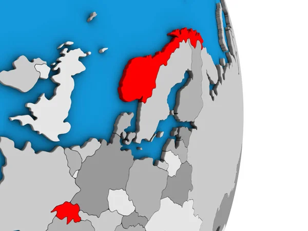 Efta Ülkeleri Basit Siyasi Dünya Üzerinde Çizim — Stok fotoğraf